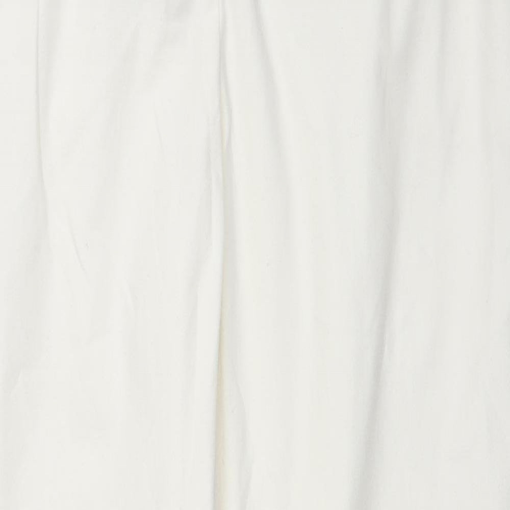 Marks and Spencer Womens White Cotton Straight Jeans Size 20 Regular Zip