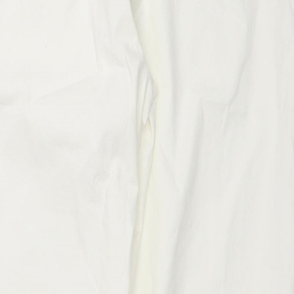 Marks and Spencer Womens White Cotton Straight Jeans Size 20 Regular Zip
