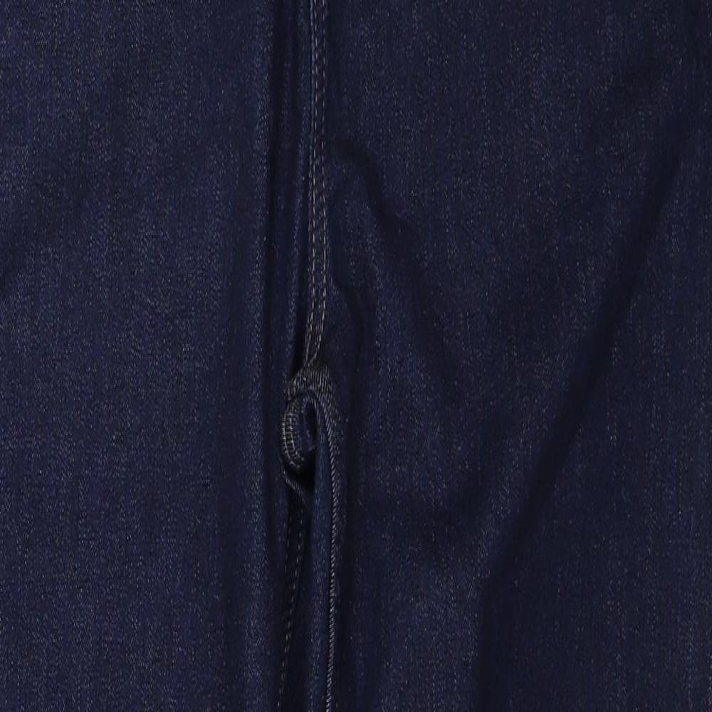 Marks and Spencer Womens Blue Cotton Skinny Jeans Size 14 Regular Zip