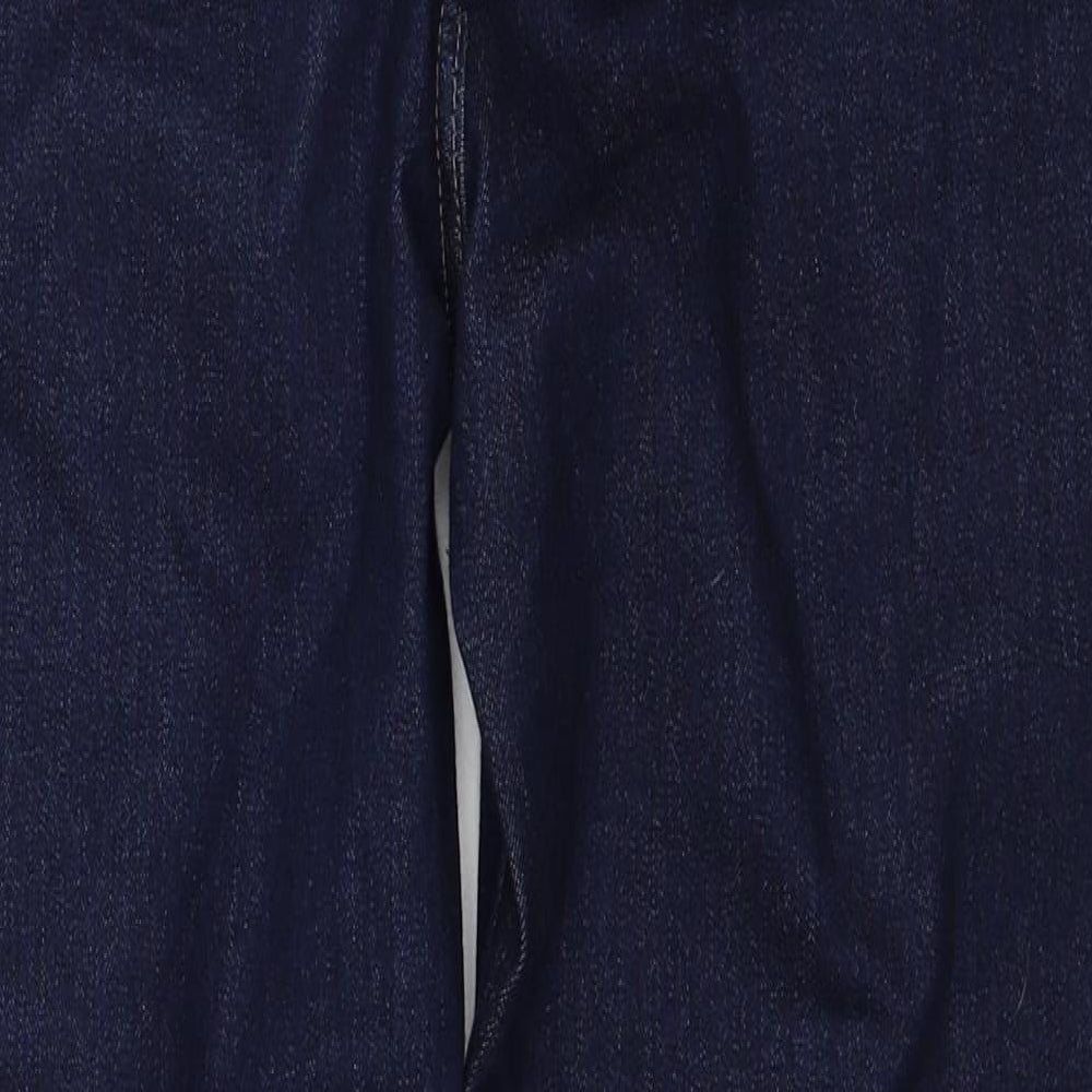 Marks and Spencer Womens Blue Cotton Skinny Jeans Size 14 Regular Zip