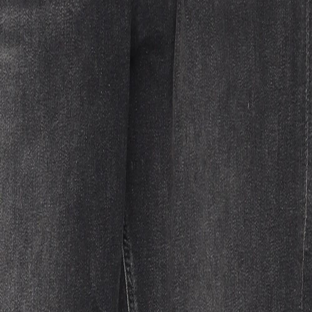 Marks and Spencer Womens Black Cotton Skinny Jeans Size 12 Regular Zip