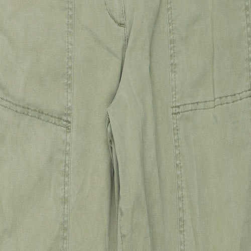 Marks and Spencer Womens Green Cotton Straight Jeans Size 16 Regular Zip