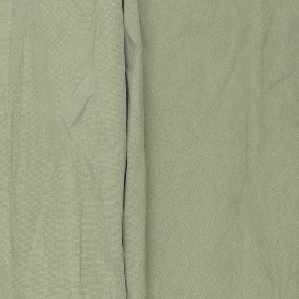 Marks and Spencer Womens Green Cotton Straight Jeans Size 16 Regular Zip