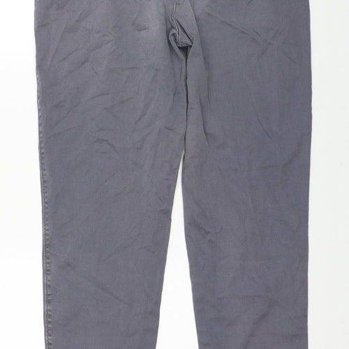 Lands' End Womens Grey Cotton Straight Jeans Size 10 Regular Zip