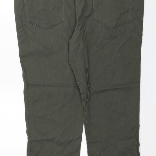Bonmarché Womens Green Cotton Tapered Jeans Size 20 Regular Zip