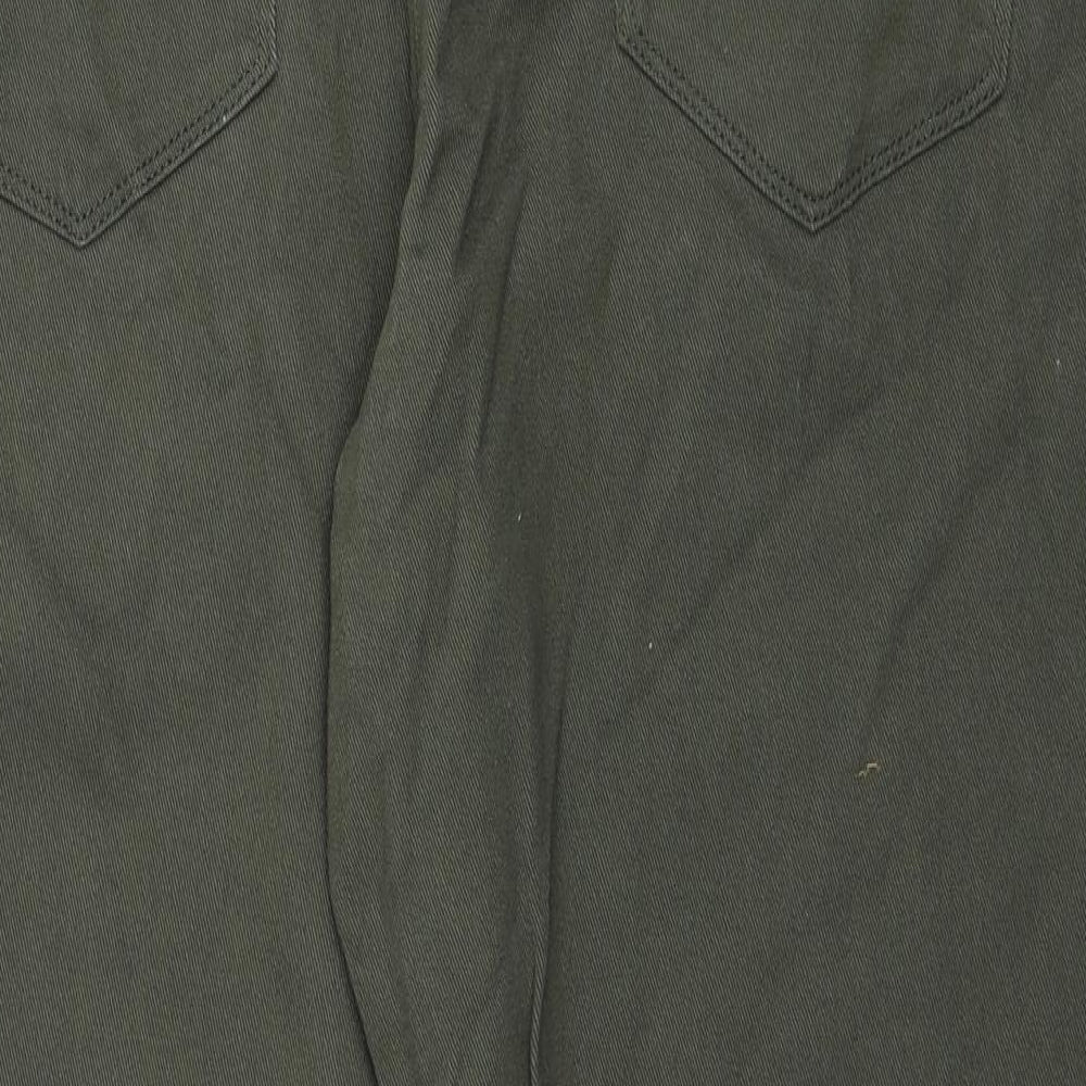 Bonmarché Womens Green Cotton Tapered Jeans Size 20 Regular Zip