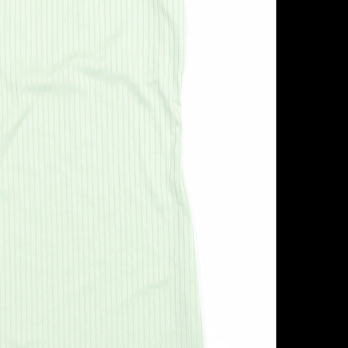 PRETTYLITTLETHING Womens Green Polyester Bodycon Size 8 Roll Neck Pullover - Ribbed