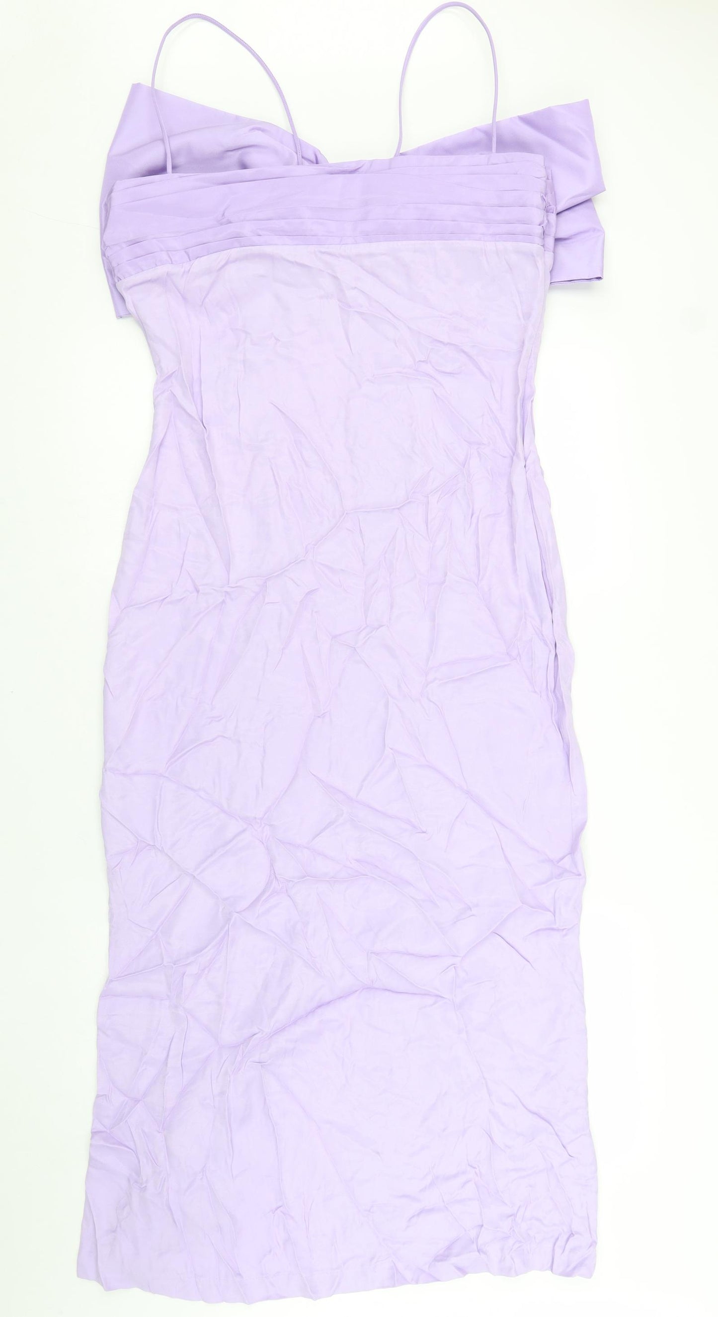 Zara Womens Purple Viscose Sheath Size L Scoop Neck Zip