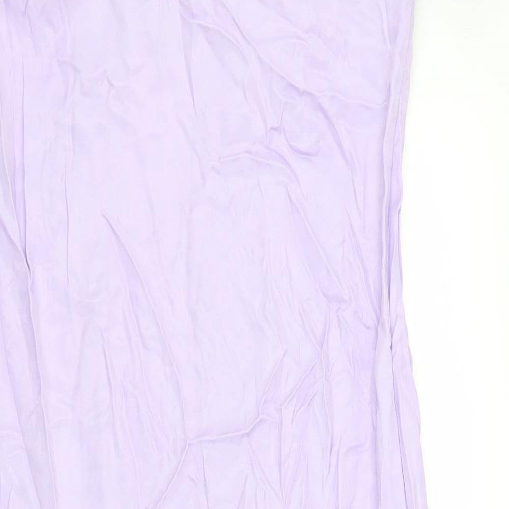 Zara Womens Purple Viscose Sheath Size L Scoop Neck Zip