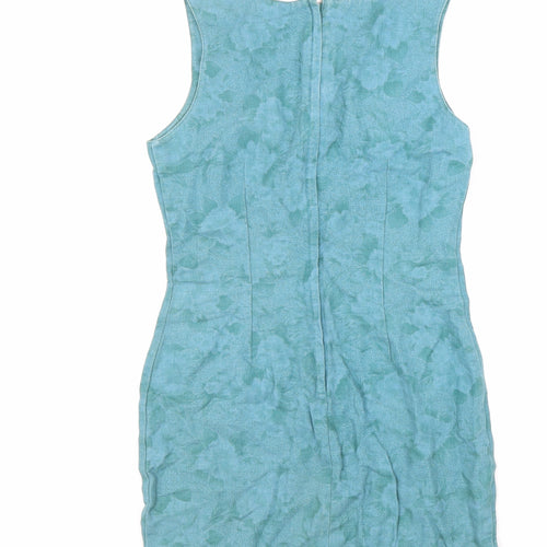 Gap Womens Green Linen Shift Size 4 Scoop Neck Zip