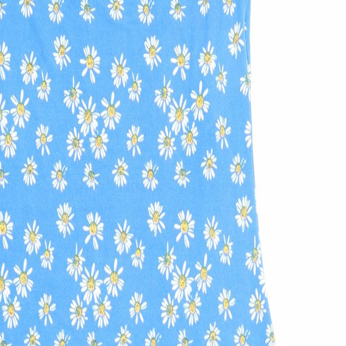VILA Womens Blue Floral Polyester Slip Dress Size XS Round Neck Pullover