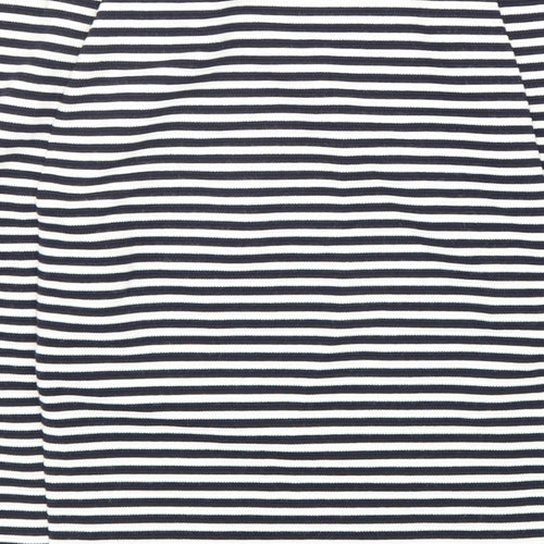 Papaya Womens Black Striped Polyester Straight & Pencil Skirt Size 10 Hook & Loop