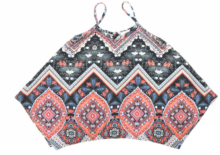 M&Co Girls Multicoloured Geometric Polyester Basic Tank Size 11-12 Years Round Neck Pullover