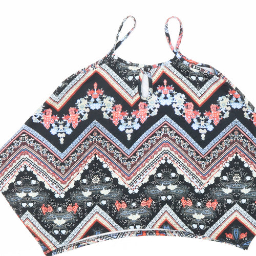 M&Co Girls Multicoloured Geometric Polyester Basic Tank Size 11-12 Years Round Neck Pullover