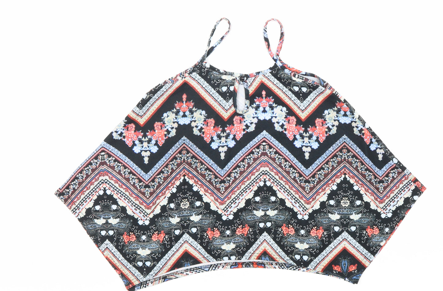 M&Co Girls Multicoloured Geometric Polyester Basic Tank Size 11-12 Years Round Neck Pullover