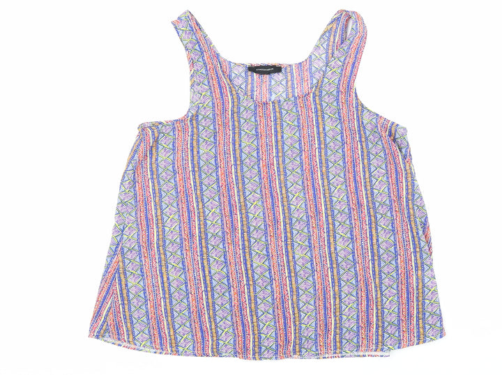 Atmosphere Womens Multicoloured Geometric Polyester Basic Tank Size 12 Round Neck