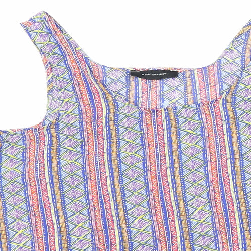 Atmosphere Womens Multicoloured Geometric Polyester Basic Tank Size 12 Round Neck