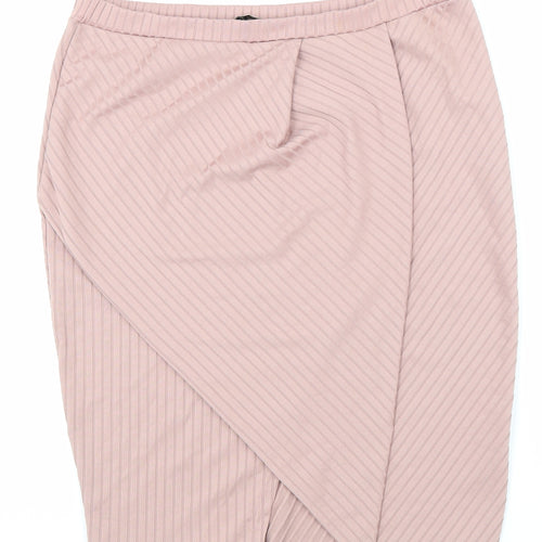 Innocence Womens Pink Polyester Straight & Pencil Skirt Size 14 Hook & Loop