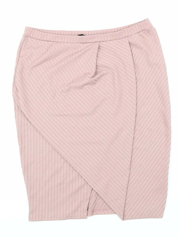 Innocence Womens Pink Polyester Straight & Pencil Skirt Size 14 Hook & Loop
