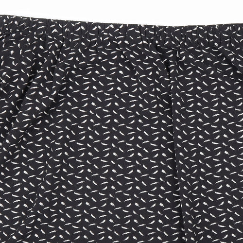 Boohoo Womens Black Geometric Polyester Basic Blouse Size 12 Off the Shoulder - Bardot