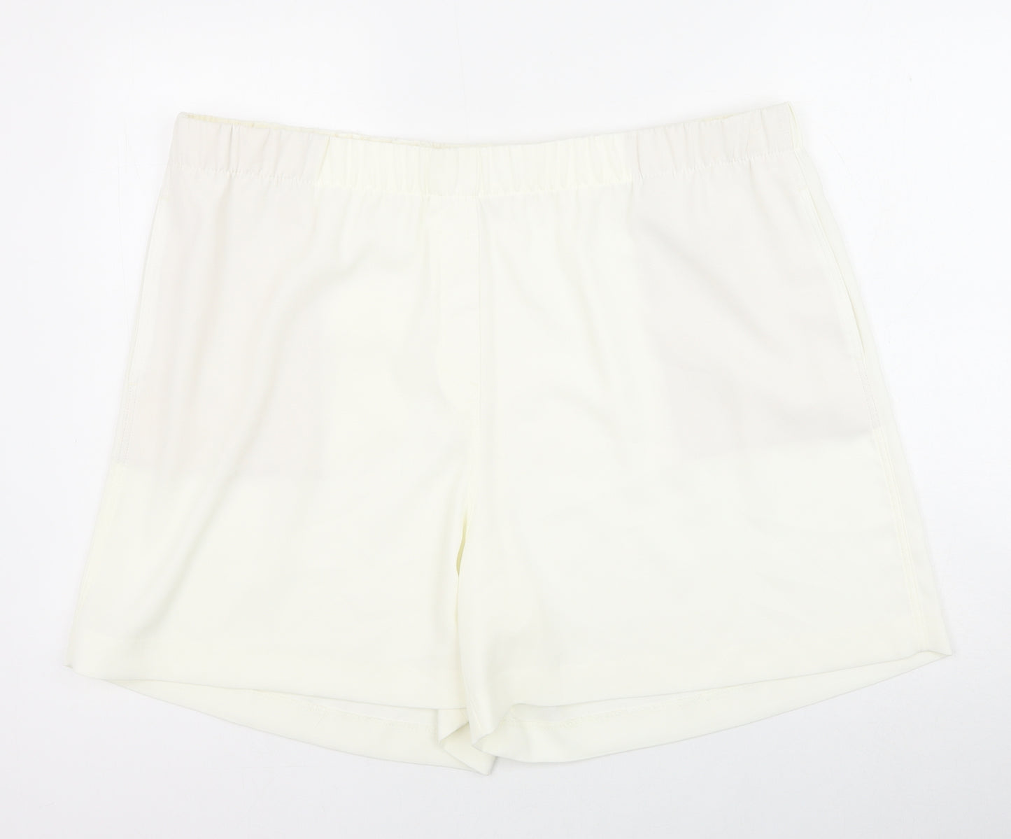 Marks and Spencer Womens Ivory Polyester Sweat Shorts Size 22 Regular Pull On