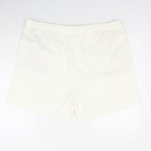 Marks and Spencer Womens Ivory Polyester Sweat Shorts Size 22 Regular Pull On