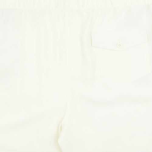 Marks and Spencer Womens Ivory Polyester Sweat Shorts Size 24 Regular Pull On