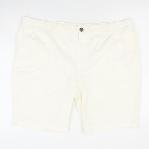 Marks and Spencer Womens Ivory Cotton Chino Shorts Size 2XL Regular Pull On