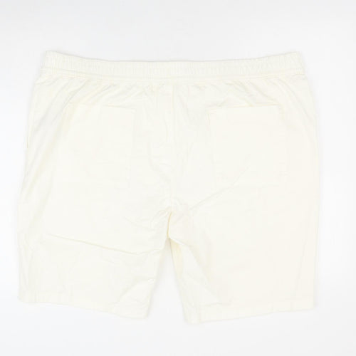 Marks and Spencer Womens Ivory Cotton Chino Shorts Size 2XL Regular Pull On