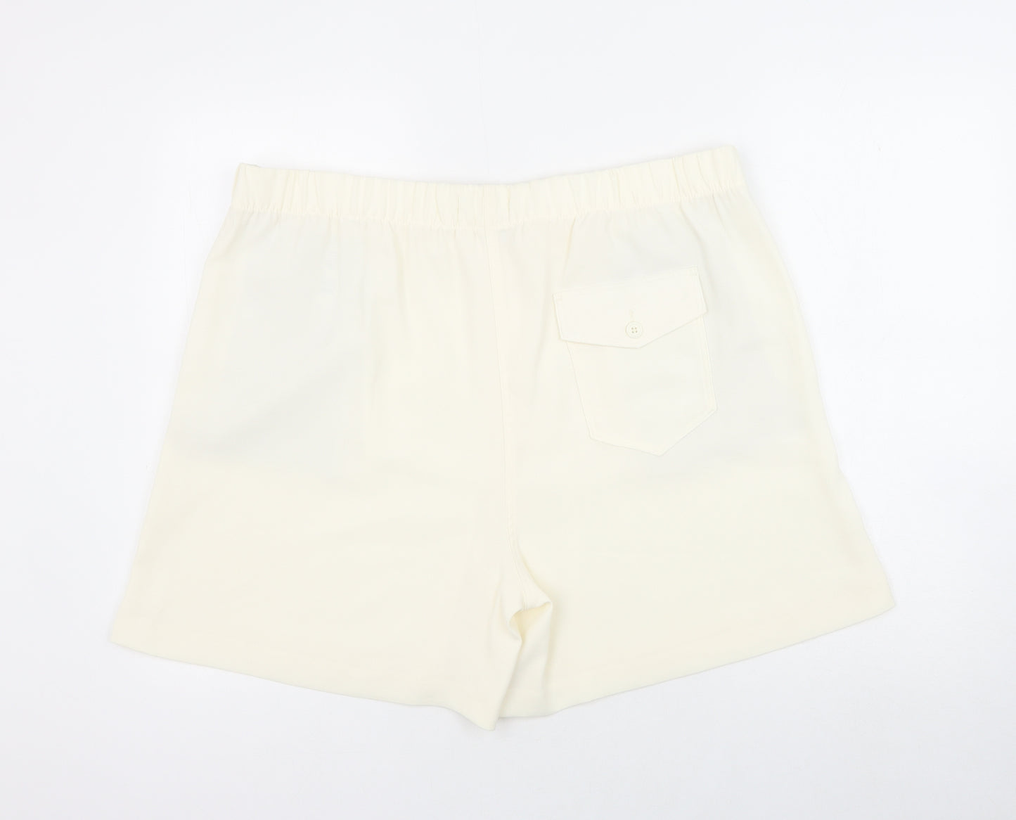 Marks and Spencer Womens Ivory Polyester Sweat Shorts Size 20 Regular Pull On