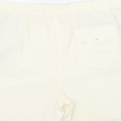Marks and Spencer Womens Ivory Polyester Sweat Shorts Size 20 Regular Pull On