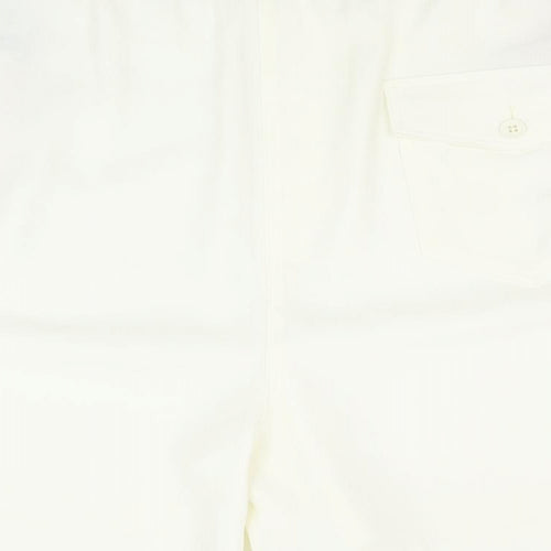 Marks and Spencer Womens Ivory Polyester Sweat Shorts Size 20 Regular Pull On