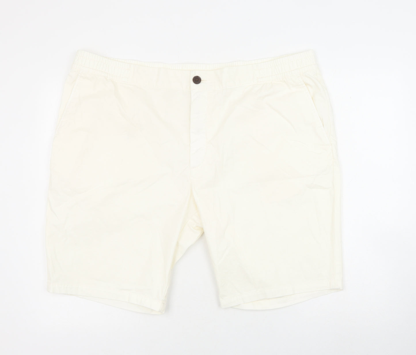 Marks and Spencer Womens Ivory Cotton Bermuda Shorts Size 2XL Regular Zip