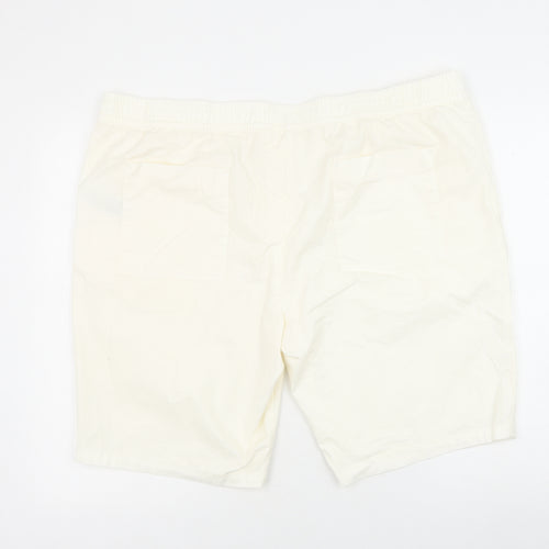 Marks and Spencer Womens Ivory Cotton Bermuda Shorts Size 2XL Regular Zip