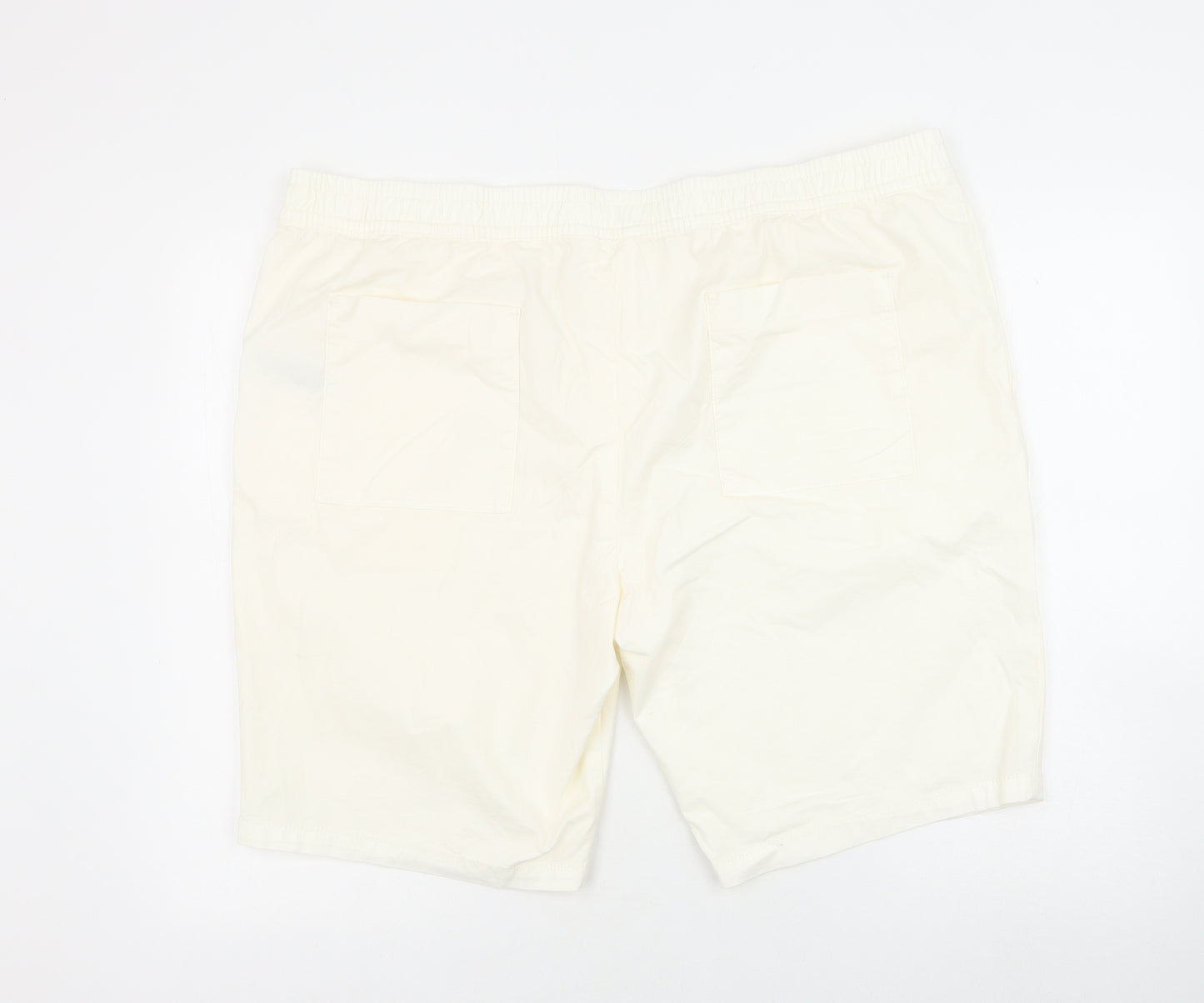 Marks and Spencer Womens Ivory Cotton Bermuda Shorts Size 2XL Regular Zip