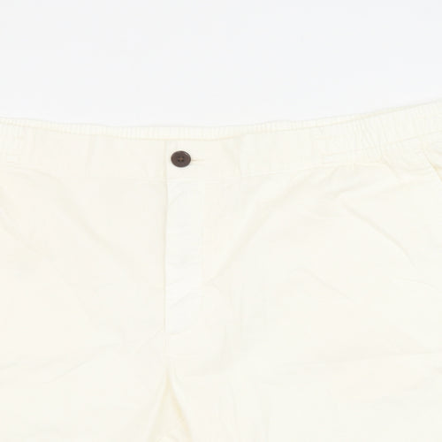 Marks and Spencer Womens Ivory Cotton Bermuda Shorts Size 2XL Regular Zip