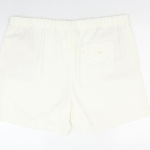 Marks and Spencer Womens Ivory Polyester Sweat Shorts Size 24 Regular Zip