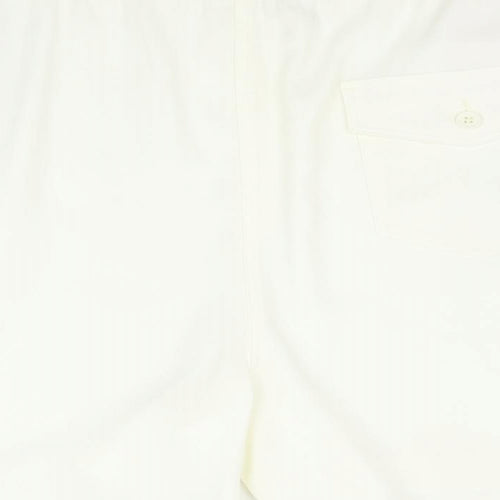 Marks and Spencer Womens Ivory Polyester Sweat Shorts Size 24 Regular Zip