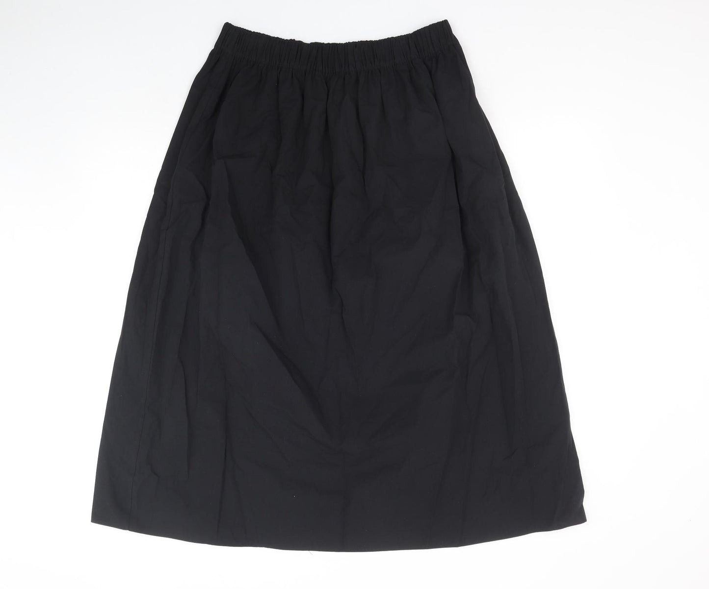 Marks and Spencer Womens Black Cotton Swing Skirt Size 14