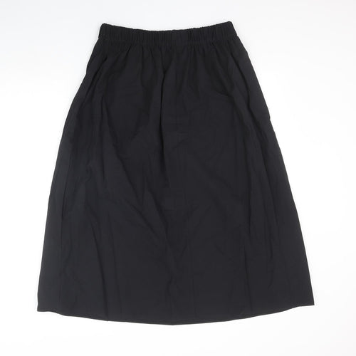 Marks and Spencer Womens Black Cotton Swing Skirt Size 14