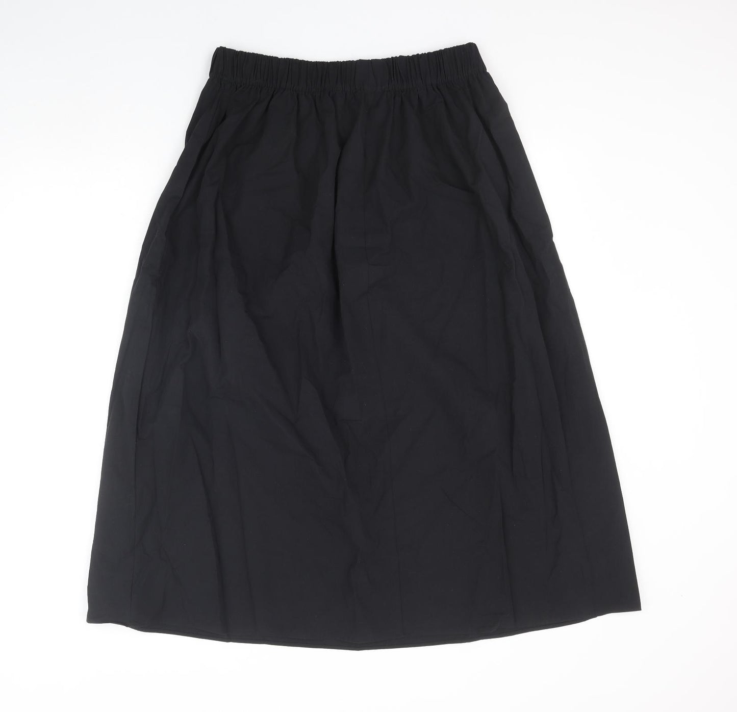 Marks and Spencer Womens Black Cotton Swing Skirt Size 14