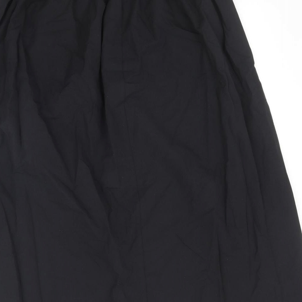 Marks and Spencer Womens Black Cotton Swing Skirt Size 14