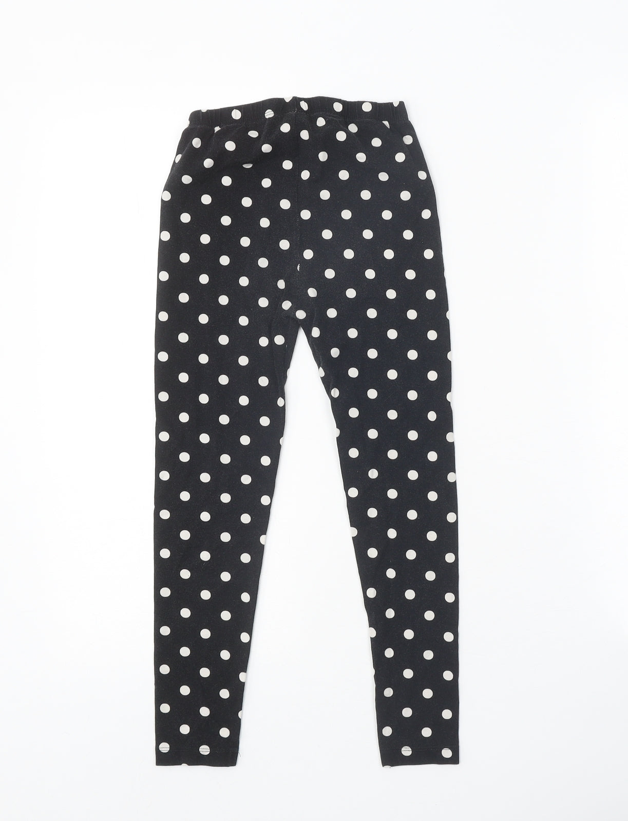 TU Girls Black Spotted Cotton Jogger Trousers Size 8 Years Regular Pullover