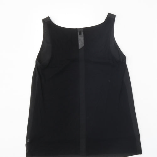 Warehouse Womens Black Polyester Basic Tank Size 12 V-Neck