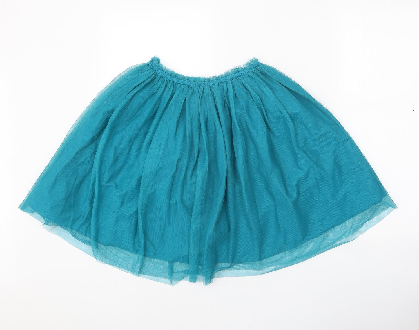 Marks and Spencer Girls Blue Polyester A-Line Skirt Size 13-14 Years Regular Pull On
