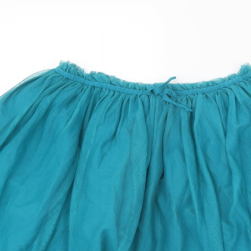 Marks and Spencer Girls Blue Polyester A-Line Skirt Size 13-14 Years Regular Pull On