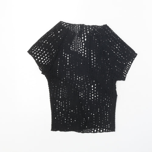 Divided Womens Black Polyester Basic T-Shirt Size 2XS Round Neck