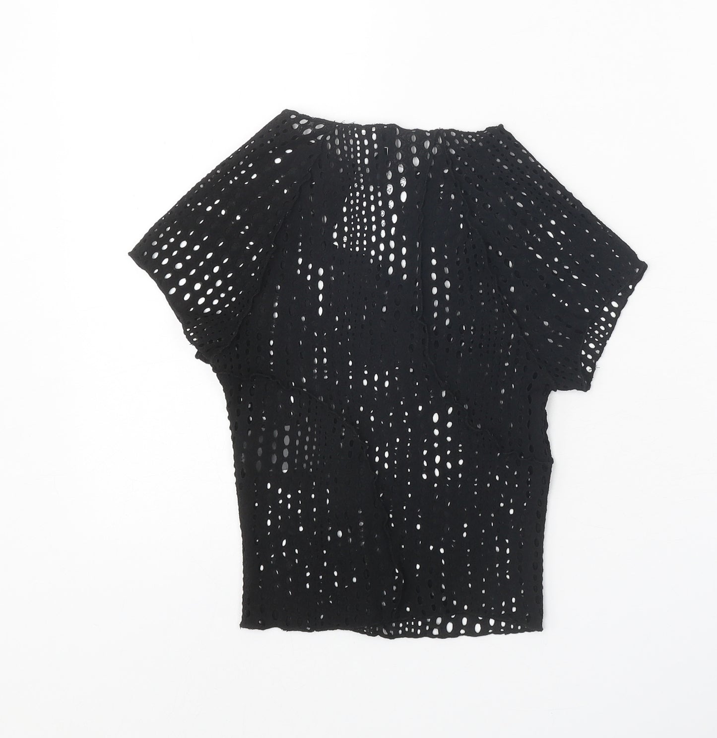 Divided Womens Black Polyester Basic T-Shirt Size 2XS Round Neck