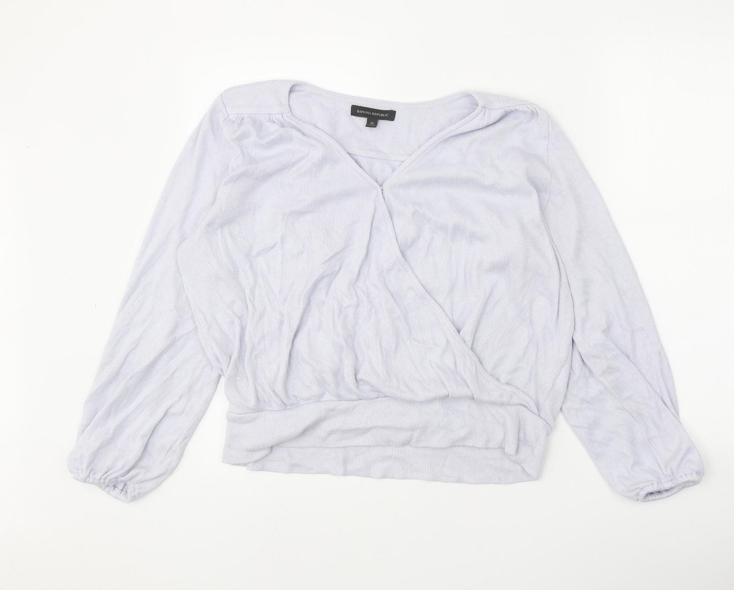 Banana Republic Womens Blue V-Neck Viscose Pullover Jumper Size M