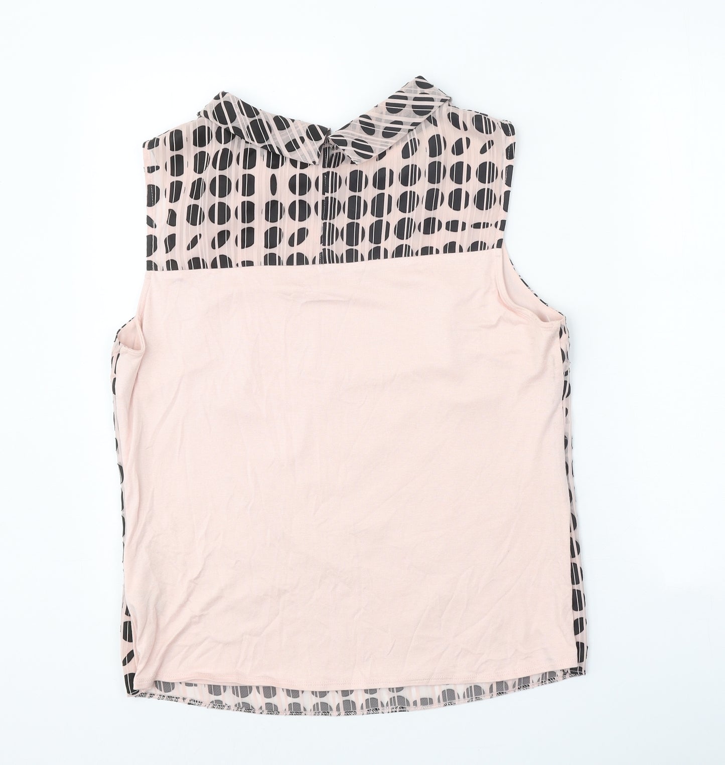 Principles Womens Pink Geometric Polyester Basic Blouse Size 14 Cowl Neck